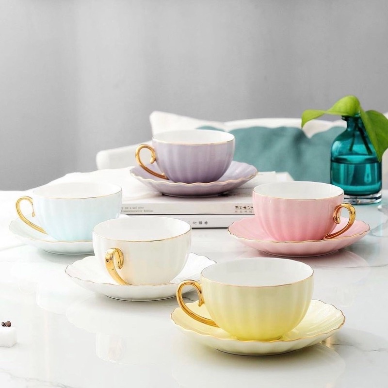 Pastel tea cup set / tea cup / couple teacup / mug keramik