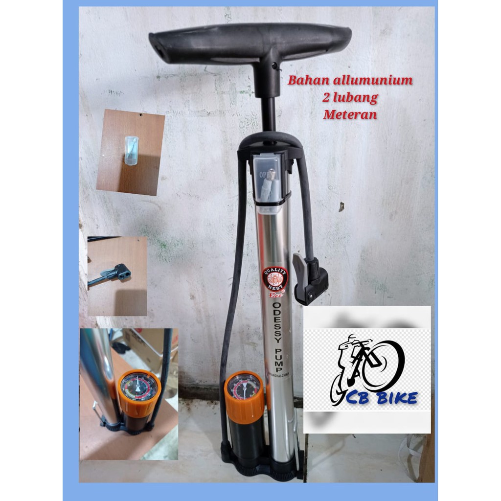 pompa tabung/ pompa  sepeda meteran odessy alloy