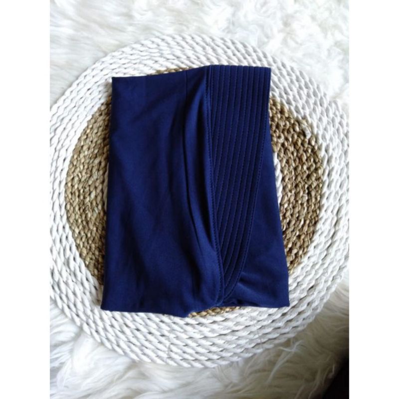 Hijab Sport instans bahan jersey premium by Calluna scarf/ Bergo instan olahraga-Navy