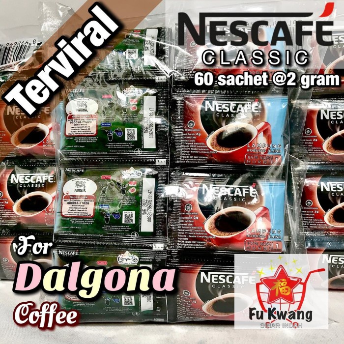 

⭐BISA COD⭐ Nescafe Classic Kopi Instan Dalgona Instant Coffee 2 gram 60 sachet