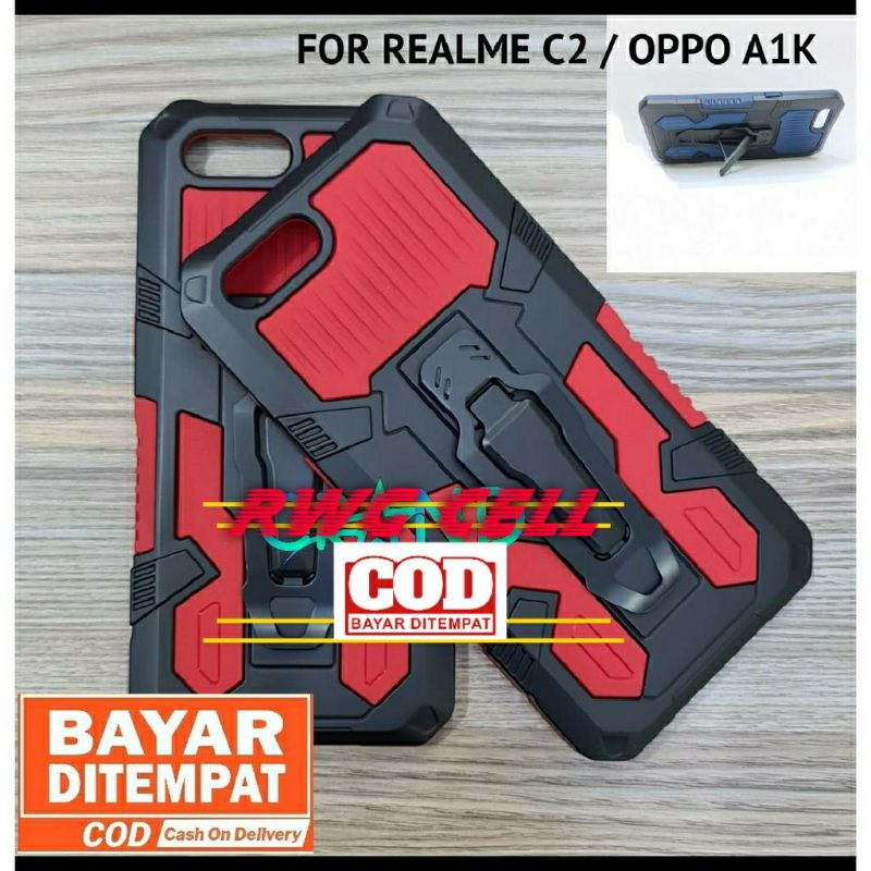 Realme C2 Oppo A1K F7 Youth F7Youth Hard Case Belt Clip Robot Transformer Soft Hybrid Leather Casing