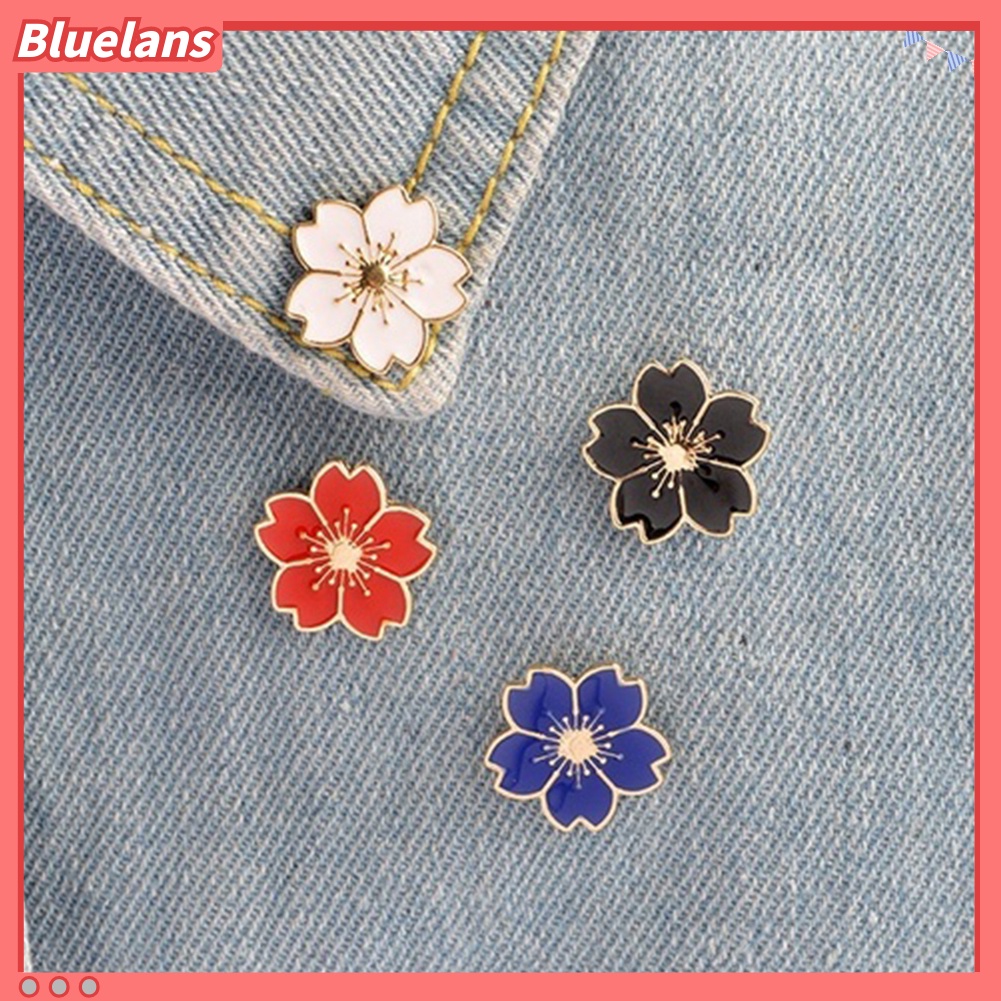 Bluelans Sweet Women Cherry Blossom Flower Enamel Brooch Pin Suit Collar Badge Jewelry