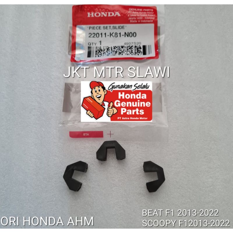 22011-K81-N00 piece slide set kancing rumah roller beat carbu beat fi 2013-2016 beat streer esp beat pop, beat eco scoopy 2013-2022, genio, beat deluxe, scoopy prestige asli honda