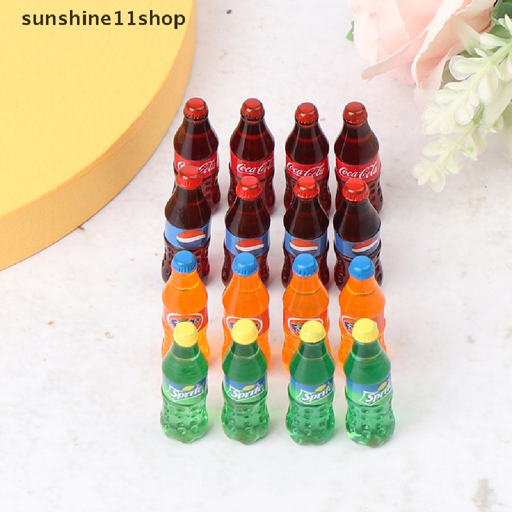 (SHO) 4pcs / Set Mainan Miniatur Minuman Soda / Coke Untuk Aksesoris Dapur Rumah Boneka