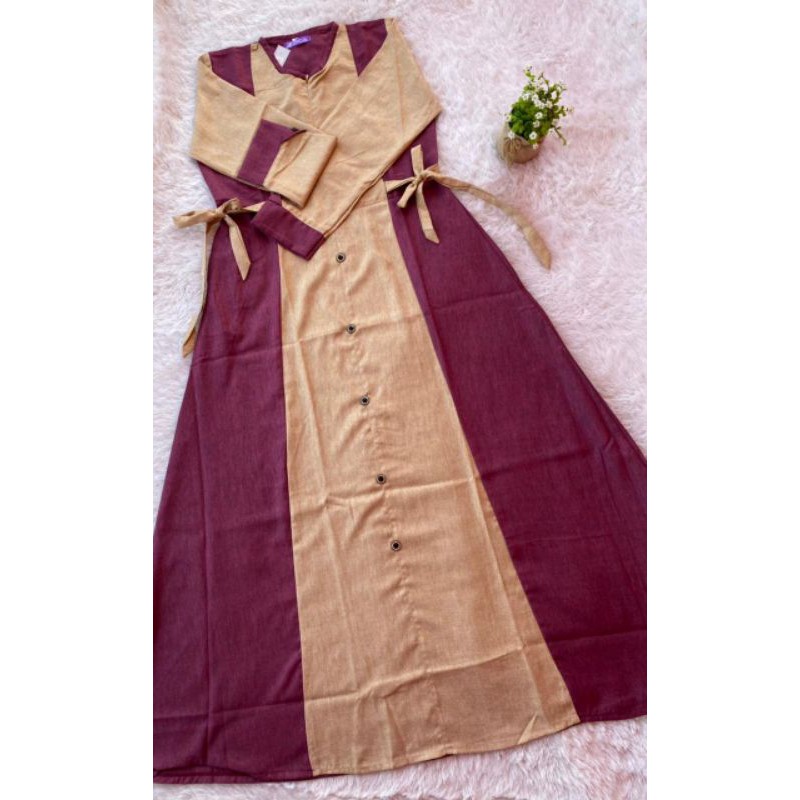 PROMO GAMIS TANGGUNG  /GAMIS ANAK KATUN MADINA/FASHION ANAK  MUSLIMAH/BAJU GAMIS ANAK 5-6SD-SMP