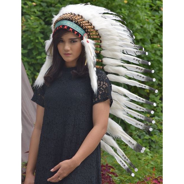 TOPI INDIAN - INDIAN HEADDRESS  MEDIUM  ANGSA BILABONG TUTUL HITAM PUTIH