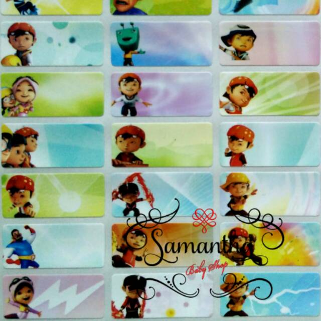 

Stiker nama waterproof motif Boboiboy