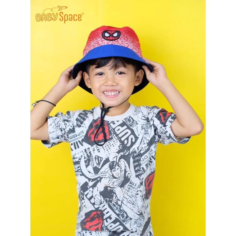 BUCKET HAT TOPI anak anak motif superheroes | DUO KRUCILS