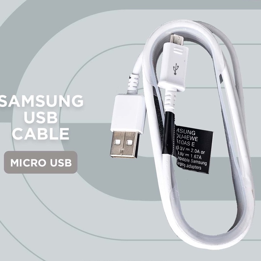 Cable Data White-Black Type A Micro USB Samsung J1 J1-Ace J2 PRO CORE Prime J3 J320/2016 J3Pro J5 J510 J5Pro J5-Prime J4 J4+ J6 J6 Plus J7 J710 J7PRO J7CORE J7+ J7-Duo J8 A2 Core Kabel Data Warna Putih-Hitam ORI USB Original Galaxy Adapter Charger Plus