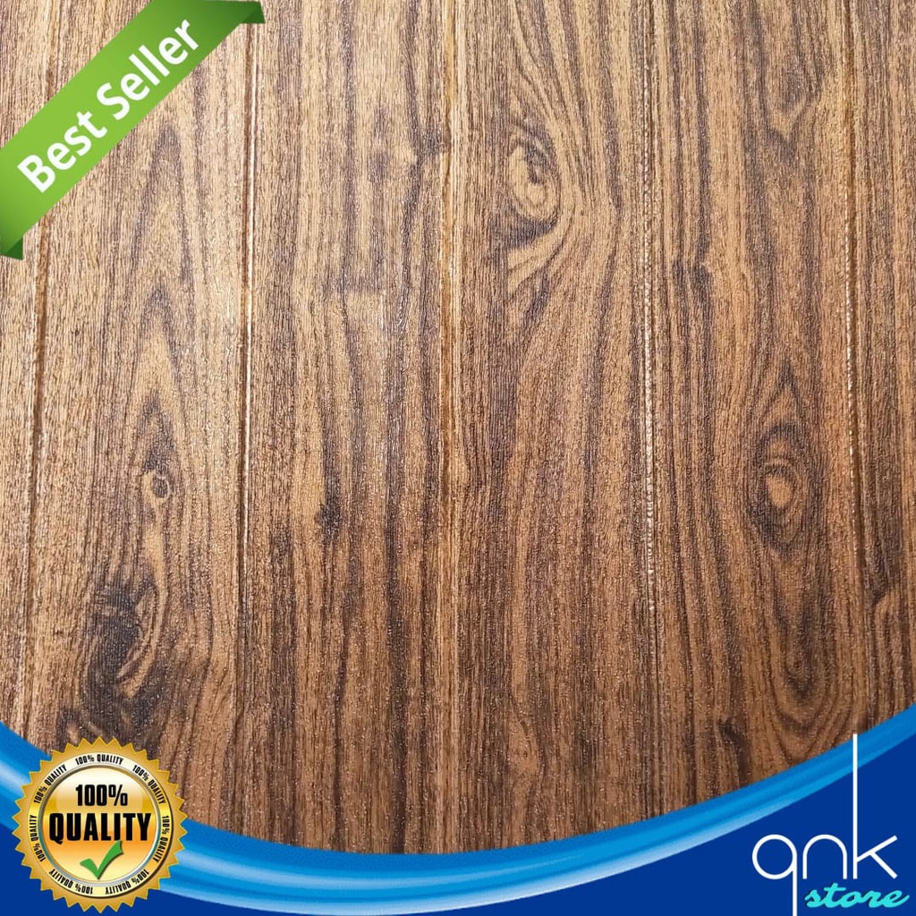 Wallpaper Dinding 3D Foam Timbul Motif Kayu 70cm x 77cm Jati Tua