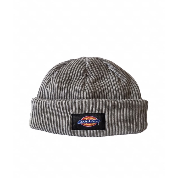 Topi kupluk rajut pendek dickies premium original warna abu muda/beanie hat dickies orii warna grey