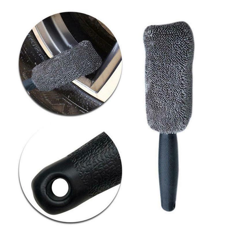 Cuci Mobil Portable Microfiber Wheel Tire Rim Brush Car Wheel Wash Pembersih Untuk Mobil Dengan Gagang Plastik Alat Pembersih Cuci Otomatis