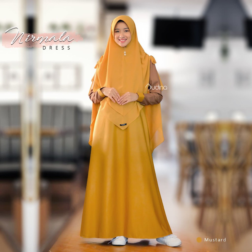 Gamis Syari/Dress Busui Polos Nirmala Katun Toyobo Ori by Audina