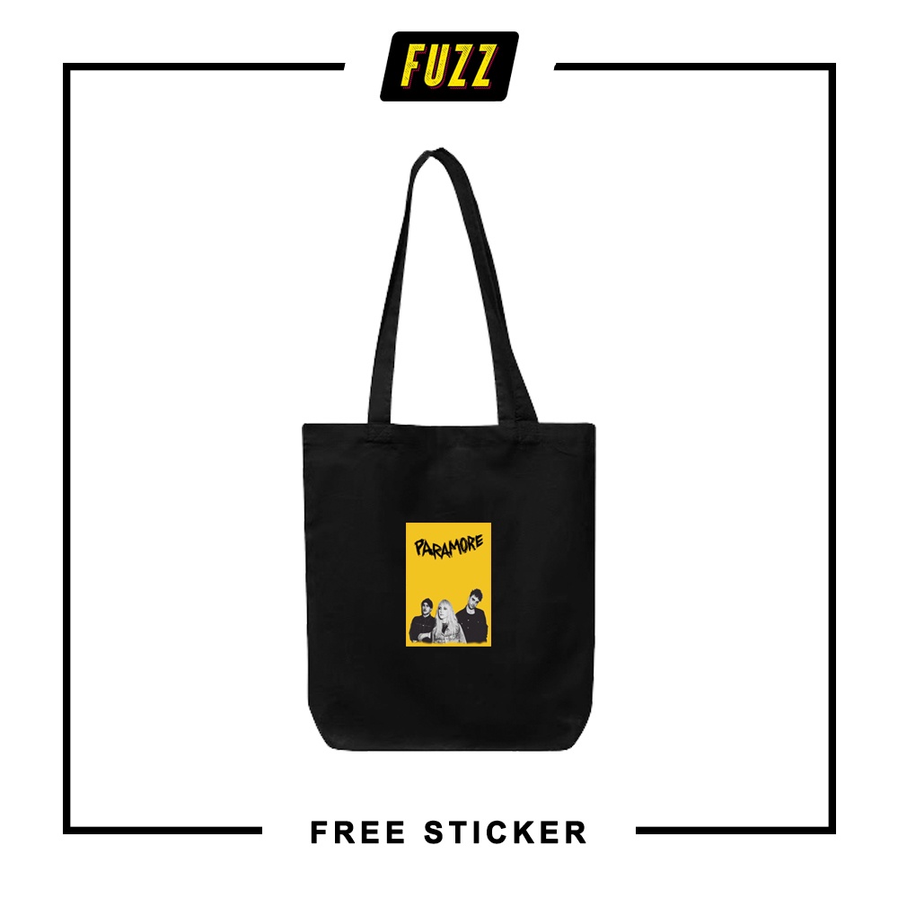 Totebag Resleting Paramore Tote Bag Pria Dan Wanita Distro Musik Casual Bahan Kanvas Drill Kekinian