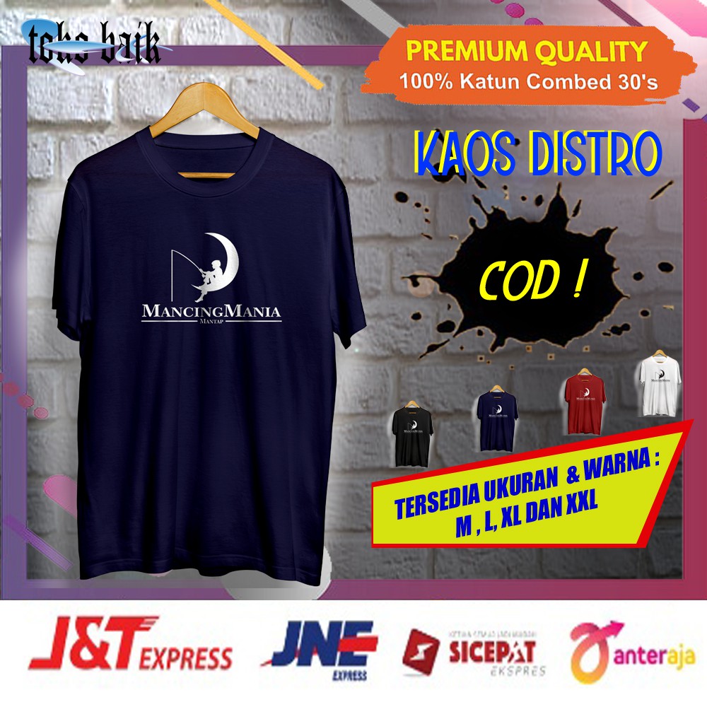 Pakaian Baju Kaos Pria Branded Plesetan Lucu Distro Laki Cowok Jumbo Oversize Mancing Mania Mantap