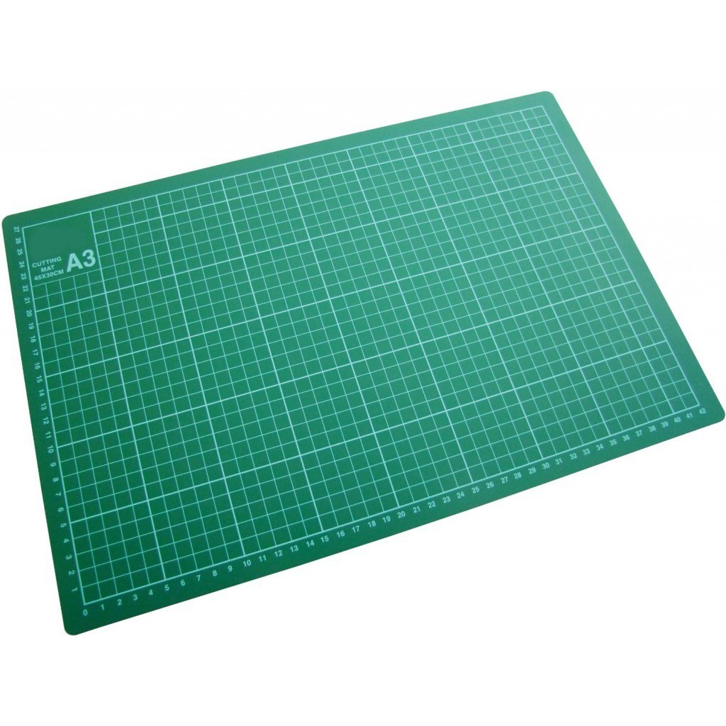 COMBO A3 Hijau / Pink PVC Cutting Mat / Cutting Pad / Alas Potong A3 + PEN CUTTER