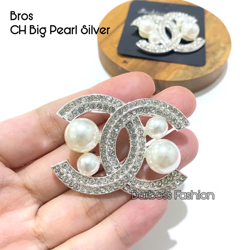 (part 1) Bros Jilbab / Bros Bahu / Bros Dada / Bros Dagu / Bros Kecil / Brooch / Bros Pin / Bros Mewah / Bros Premium / Bros Mutiara / bros button / bros B-CH Big Pearl Silver