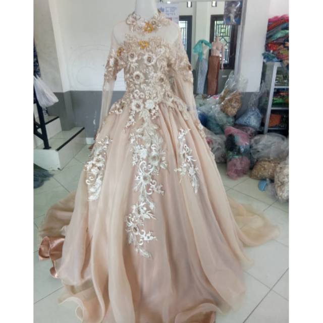 Gaun organza 3d