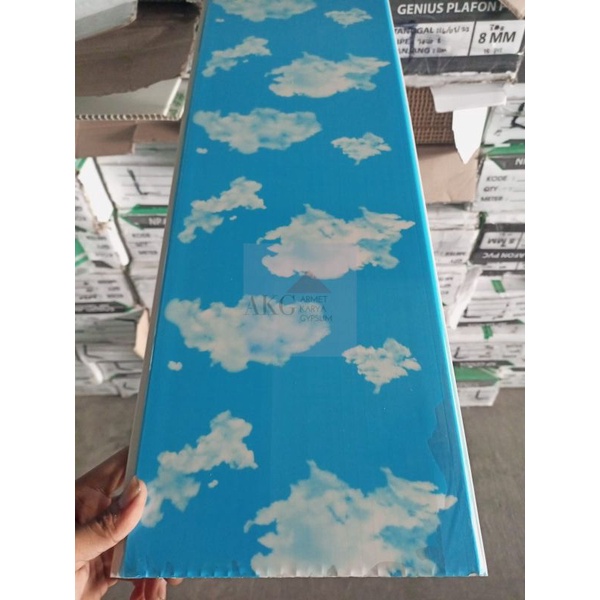 Plafon PVC / Plavon PVC ketebalan 8mm motif awan
