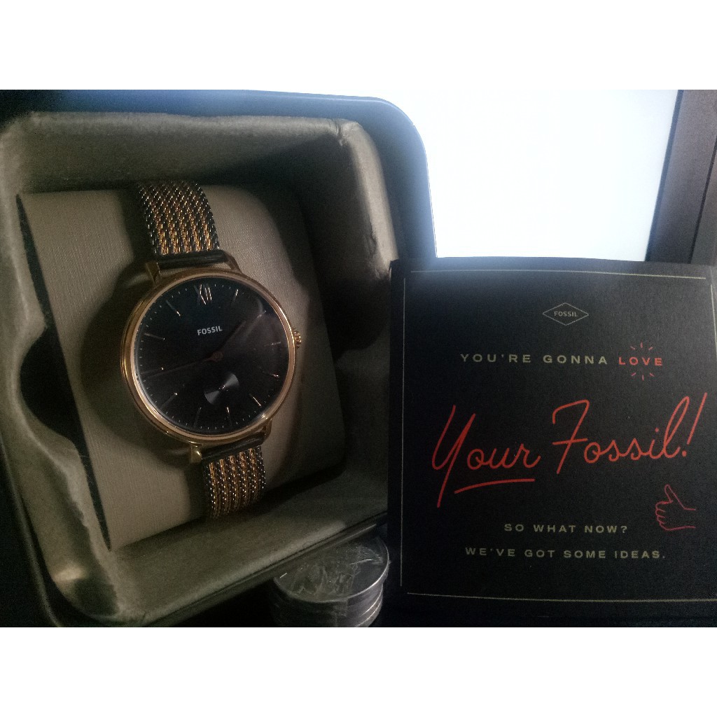 Jam Tangan Fossil Wanita Kalya Three-Hand Two-Tone Stainless-Steel Watch
