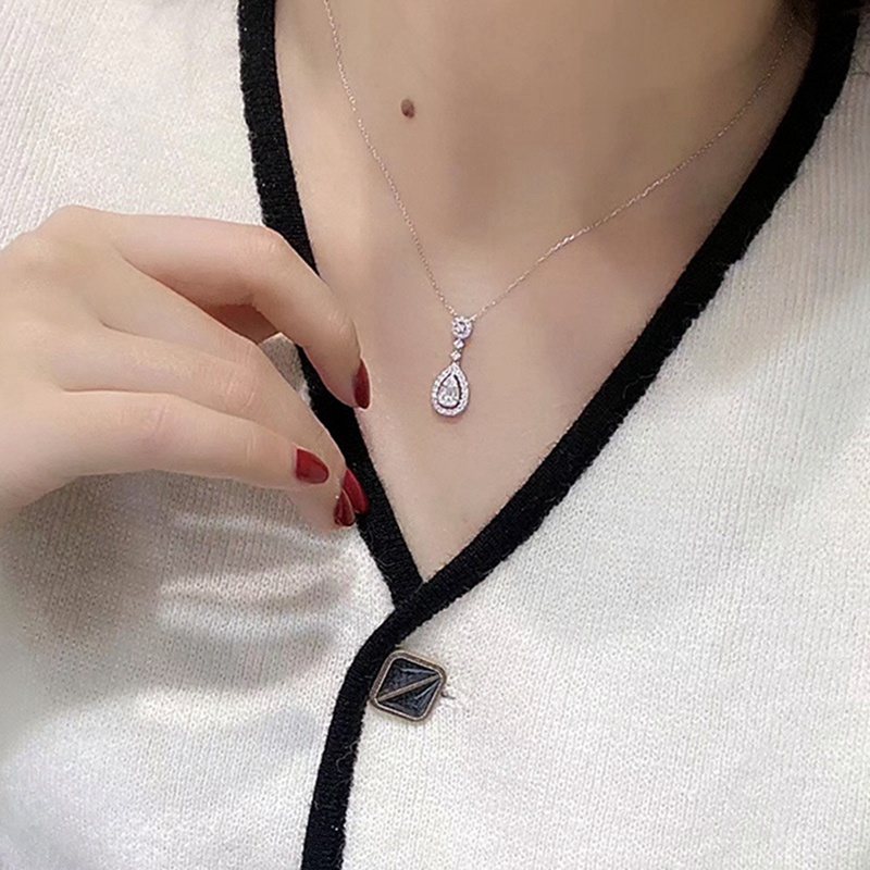 Fancyqube Kalung Liontin Wanita Warna Silver Untuk Pesta Pernikahan