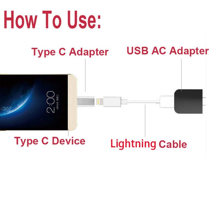 Converter Adapter btsg 8pin Untuk Wanita Ke Tipe C Male Untuk S10 S9 S8 Notebo