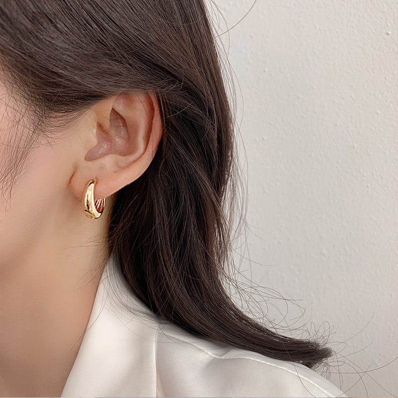 Roselife 1 Pasang Anting Gantung Sterling Silver 925 Model Tetesan Air Besar Untuk Wanita