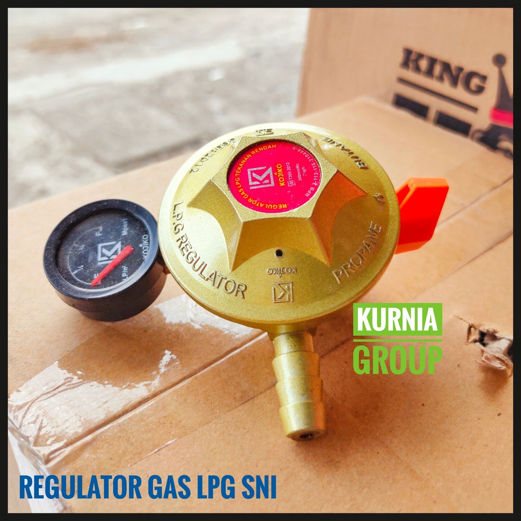 Kepala Regulator Gas KOJIKO + Meter LPG Tabung Gas 3kg 5kg 12kg Elpiji Kompor Gas SNI Anti Bocor Tekanan Rendah Termurah Hemat gas