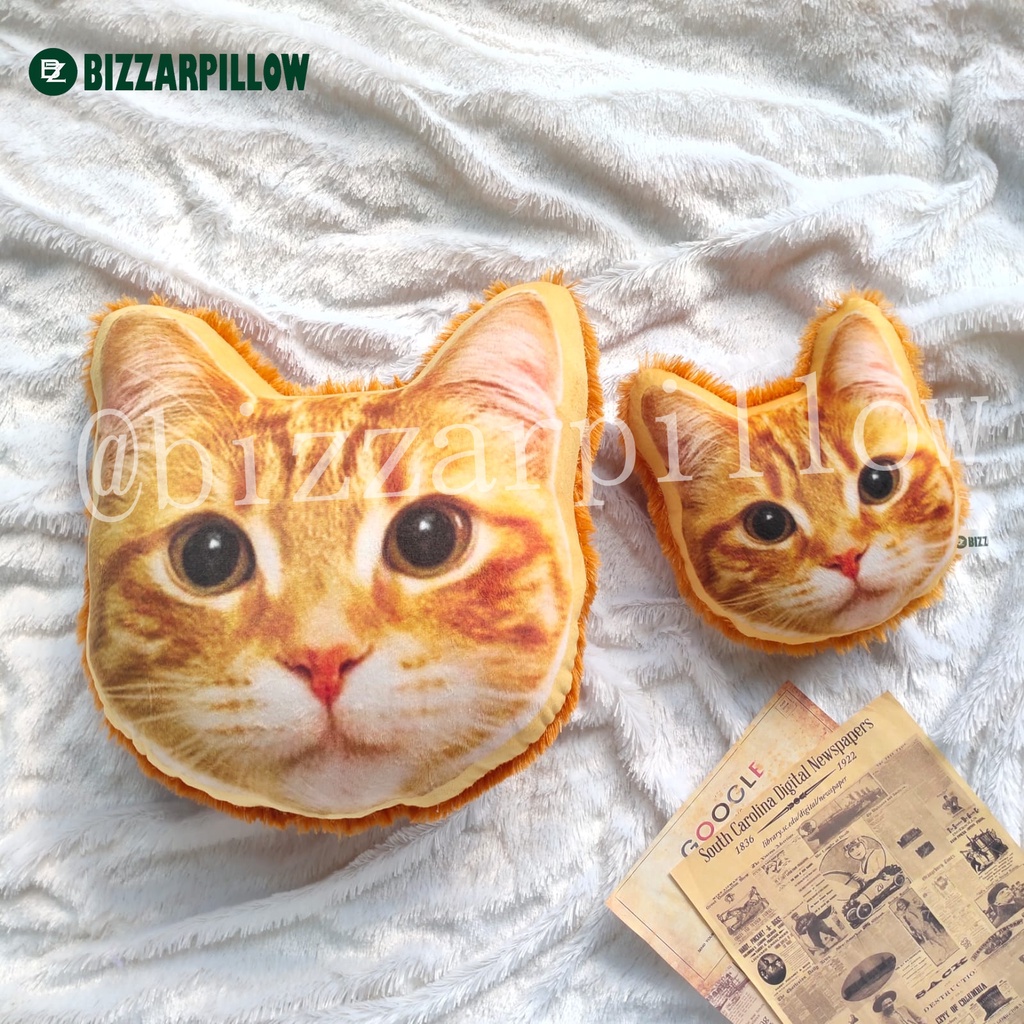 Bizzarpillow Bantal Kepala Kucing Rasfur size S BZ050