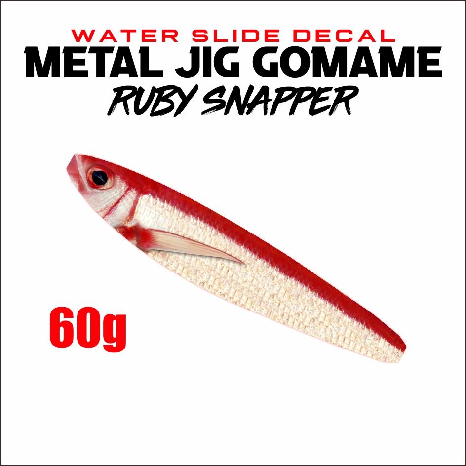 Gomame Ruby Snapper Water Slide Decal Metal Jig 60g 80g 100g