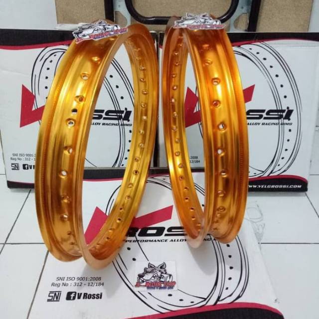 SATU PELEK VELG ROSSI 140 160 185 215 250 300 RING 14 ATAU RING 17 - PELEK VELG VROSSI V ROSSI 140 160 185 215 250 300 RING 14 Atau Ring 17 WARNA HITAM MERAH BIRU SILVER GOLD Ada Ring 14 17 18