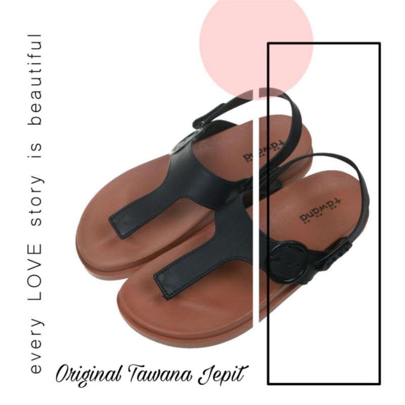 Sandal Original Tawana Jepit Two colour Logo Tawana Import High Quality