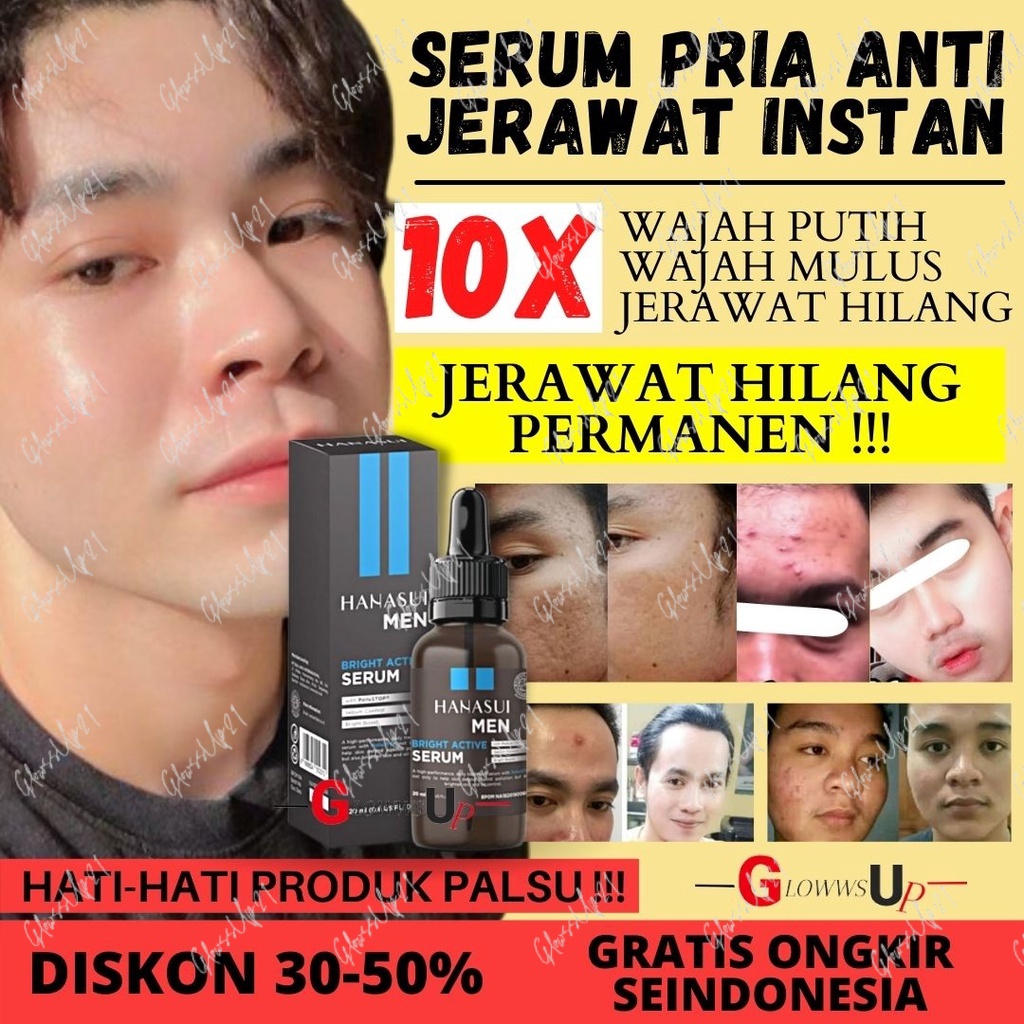 SERUM WAJAH PRIA PENCERAH WAJAH PRIA HANASUI MEN BRIGHT ACTIVE 20ML SERUM WHITENING PENCERAH WAJAH SERUM PRIA SERUM WAJAH PRIA GLOWING SERUM GLOWING PEMBERSIH WAJAH PRIA