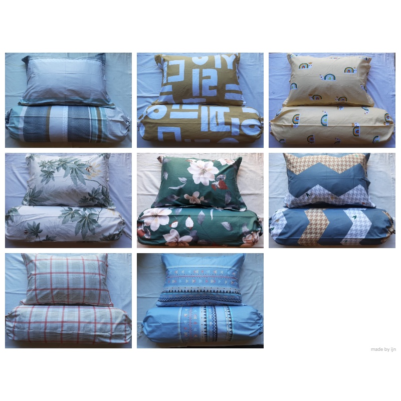 ❤ IJN ❤ Sepaket Sarung Bantal-Guling Jumbo Katun Jepang Sutra Polos Ukuran Kingkoil