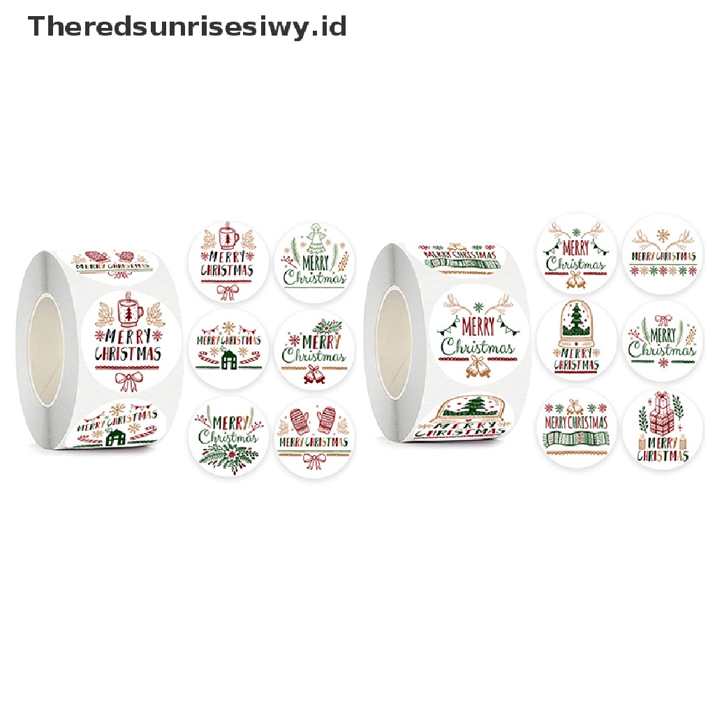 # Alat Rumah Tangga # 500pcs Stiker Perekat Desain Merry Christmas Untuk Dekorasi Pesta