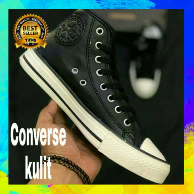 Sepatu Converse kulit BW high black hitam grade ori terbaru murah nyaman dan awet
