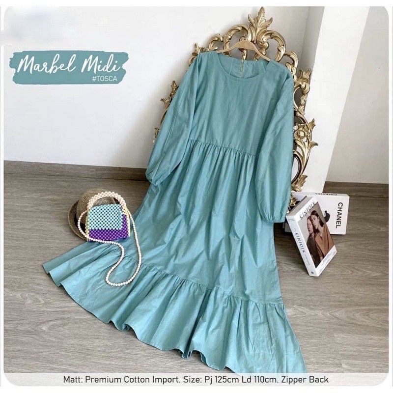 Mola Midi Dress Sabrina Tunik Jumbo Katun Rayon Premium