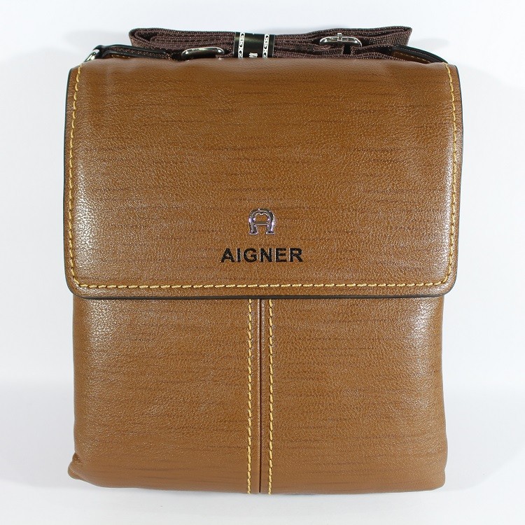 TAS SELEMPANG IMPORT PRIA KANTOR CASUAL BRANDED - AIGNER 1969 BROWN