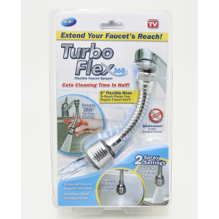 Turbo Flex 360 Flexible Faucet Sprayer - Keran Wastafel