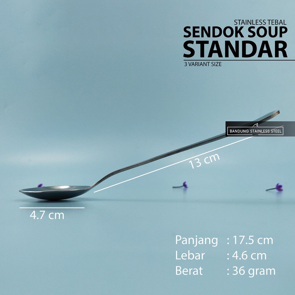 3pcs Sendok Bulat Stainless Tebal Sup Soup Spoon Es Krim Dessert Finishing Halus Hotel Standar