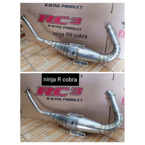 perut knalpot RC3 ninja R ninja RR ninja SS cobra Leher C gembung knalpot RC3 ninja RR ninja R ninja