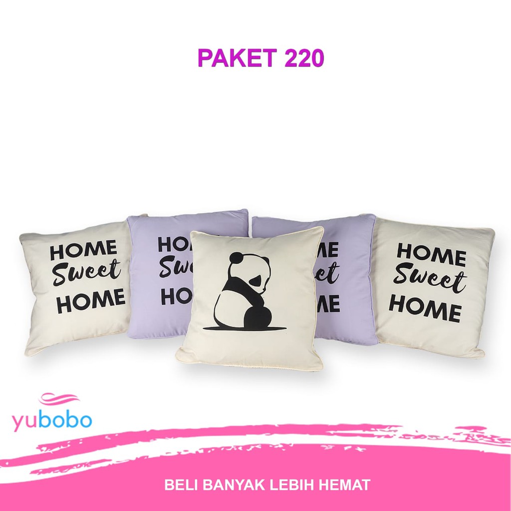 Sarung Sofa [Bayar Ditempat] Paket Bantal (1 Set 5 Pcs) Sopa (Hanya ) Yubobo PKT 220 cover sofa bed 
