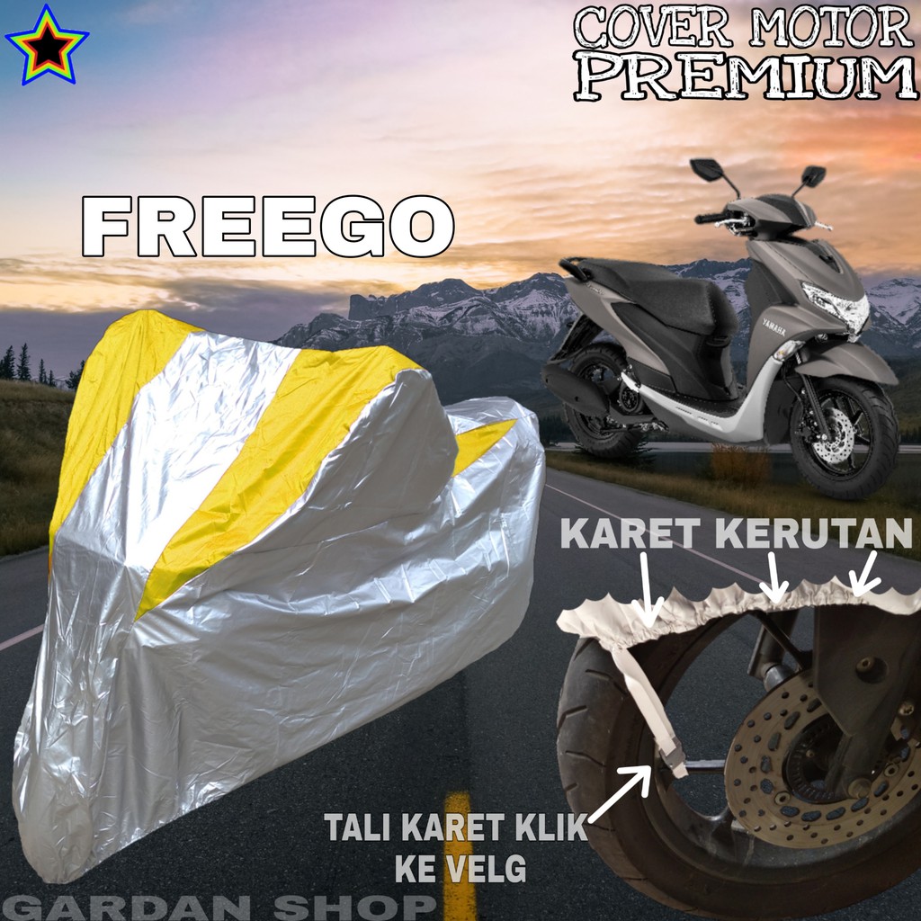 Sarung Motor FREEGO Silver KUNING Body Cover Freego PREMIUM