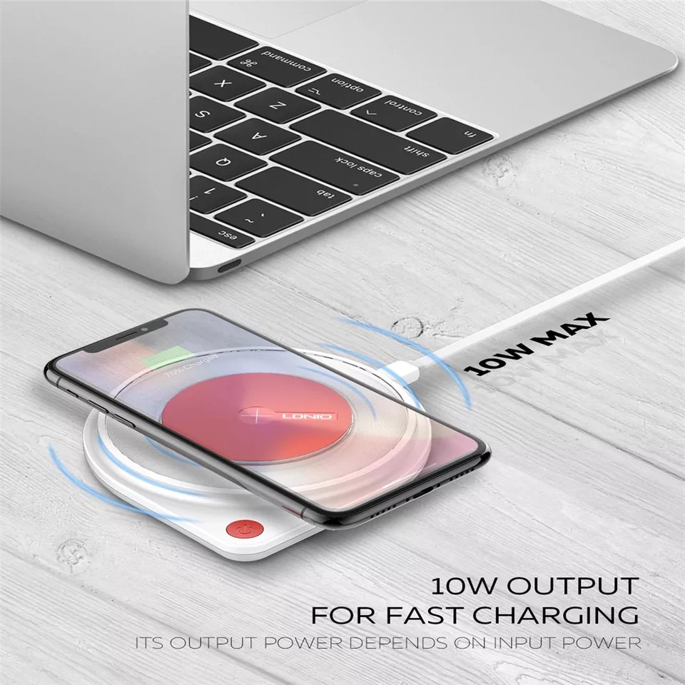 NA - Charger Wireless Fast Charging LDNIO With LED 10W Quick Charge W001