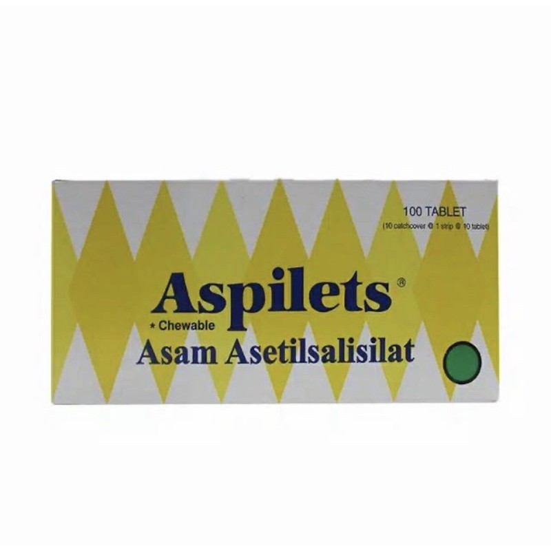 Aspilets 100 mg strip 10 tablet ( pengencer darah mencegah serangan jantung )
