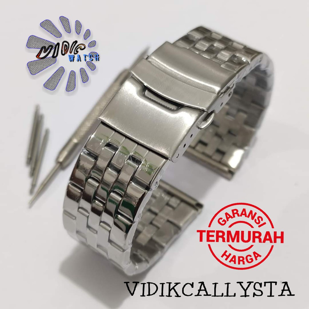 Strap B807 Tali Jam Tangan Stainless steel Rante Rantai Silver 22mm Tali strap Watch solid bagus  22