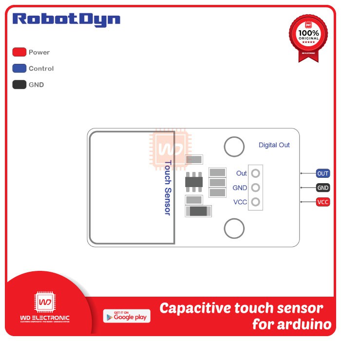 TOUCH SENSOR MODULE ROBOTDYN CAPACITIVE TOUCH SENSOR