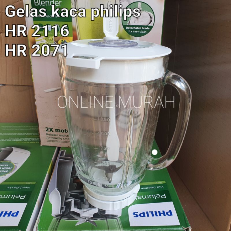 Set Gelas Jar Blender Philips Kaca HR 2116, Hr 2071 Promo Murah