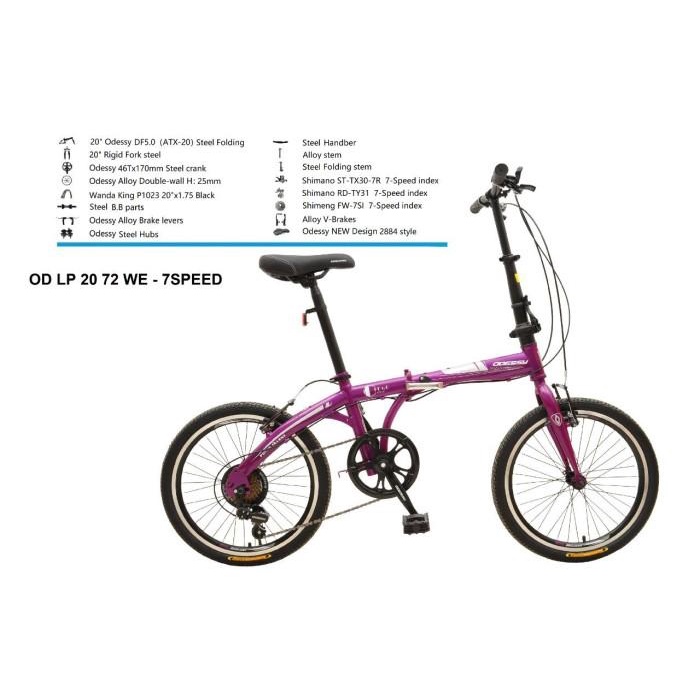Sepeda | Sepeda Lipat / Folding Bike Odessy 20" 72 We 7 Speed-Grab/Gojek Instan