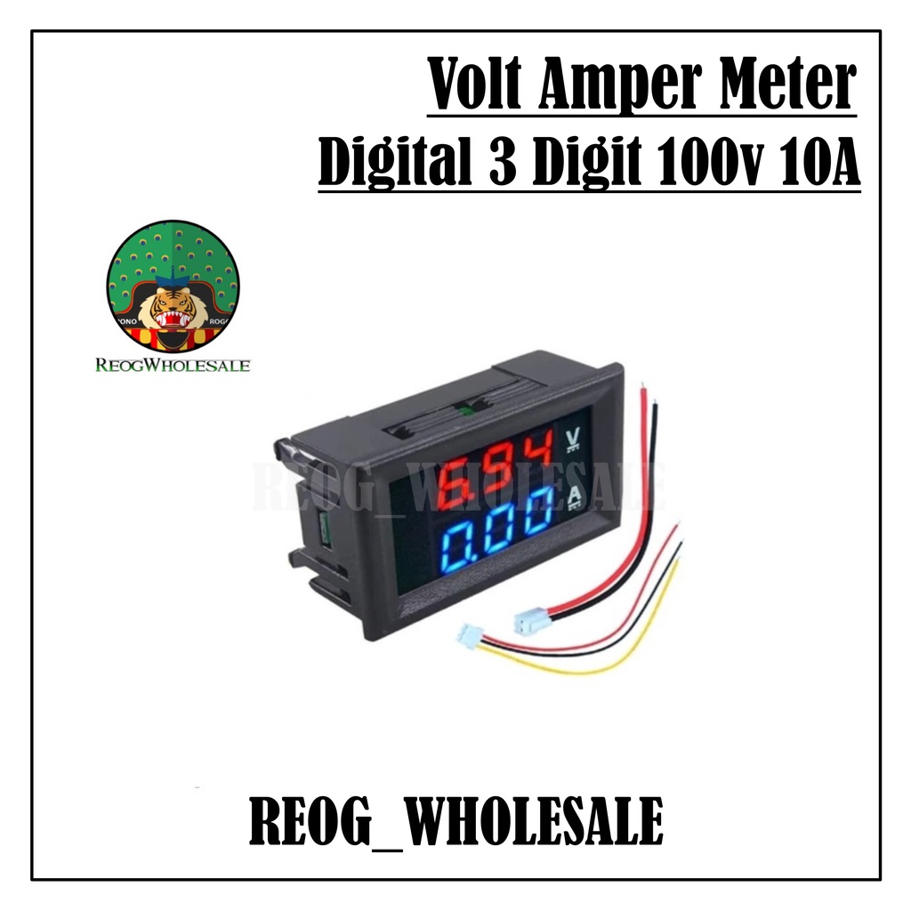 Volt Amper Meter Digital 3 Digit 100v 10A